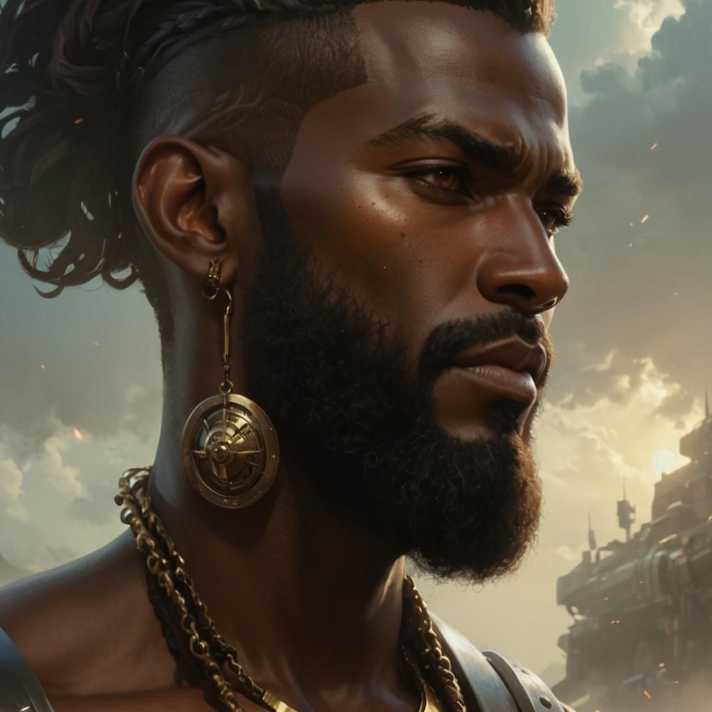 Epic Sci-Fi Space Pirate in Power Armor