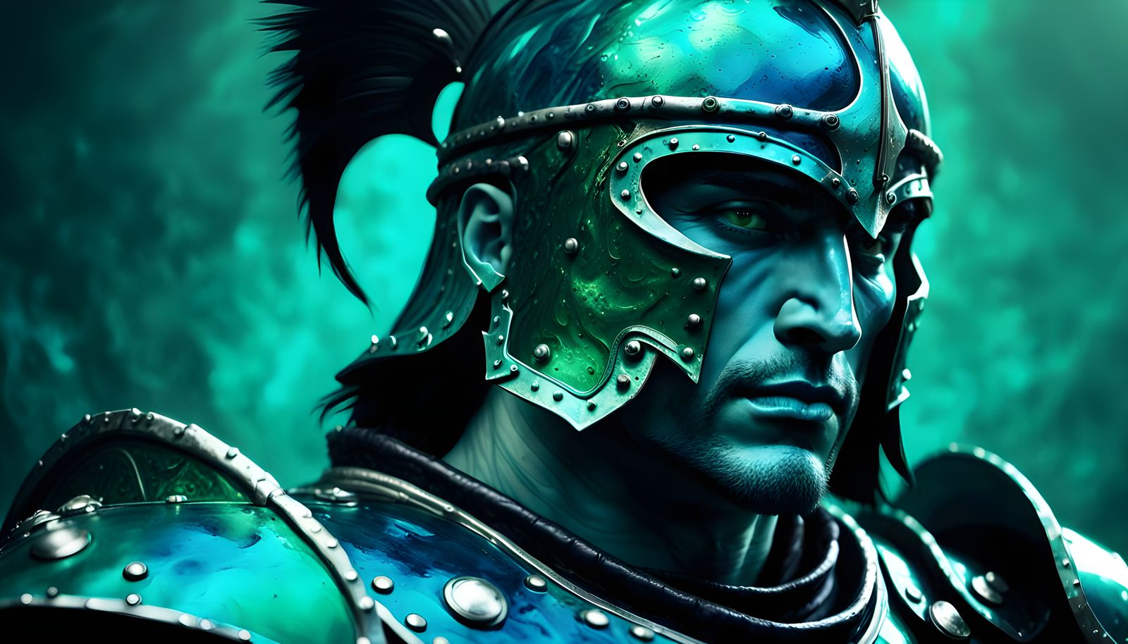 Dark Fantasy Warrior in Hauberk Armor