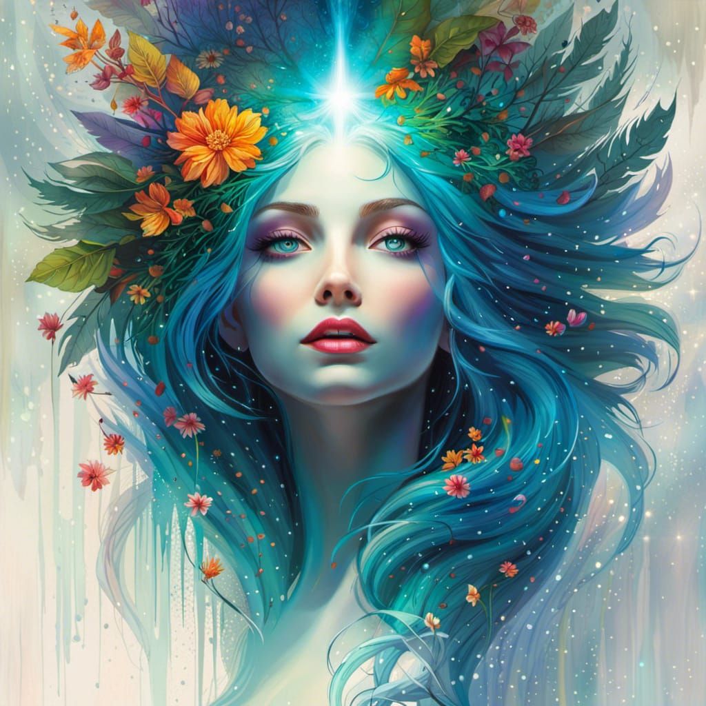 cute ethereal ghost with incandescent cyan-colored eyes:: My...