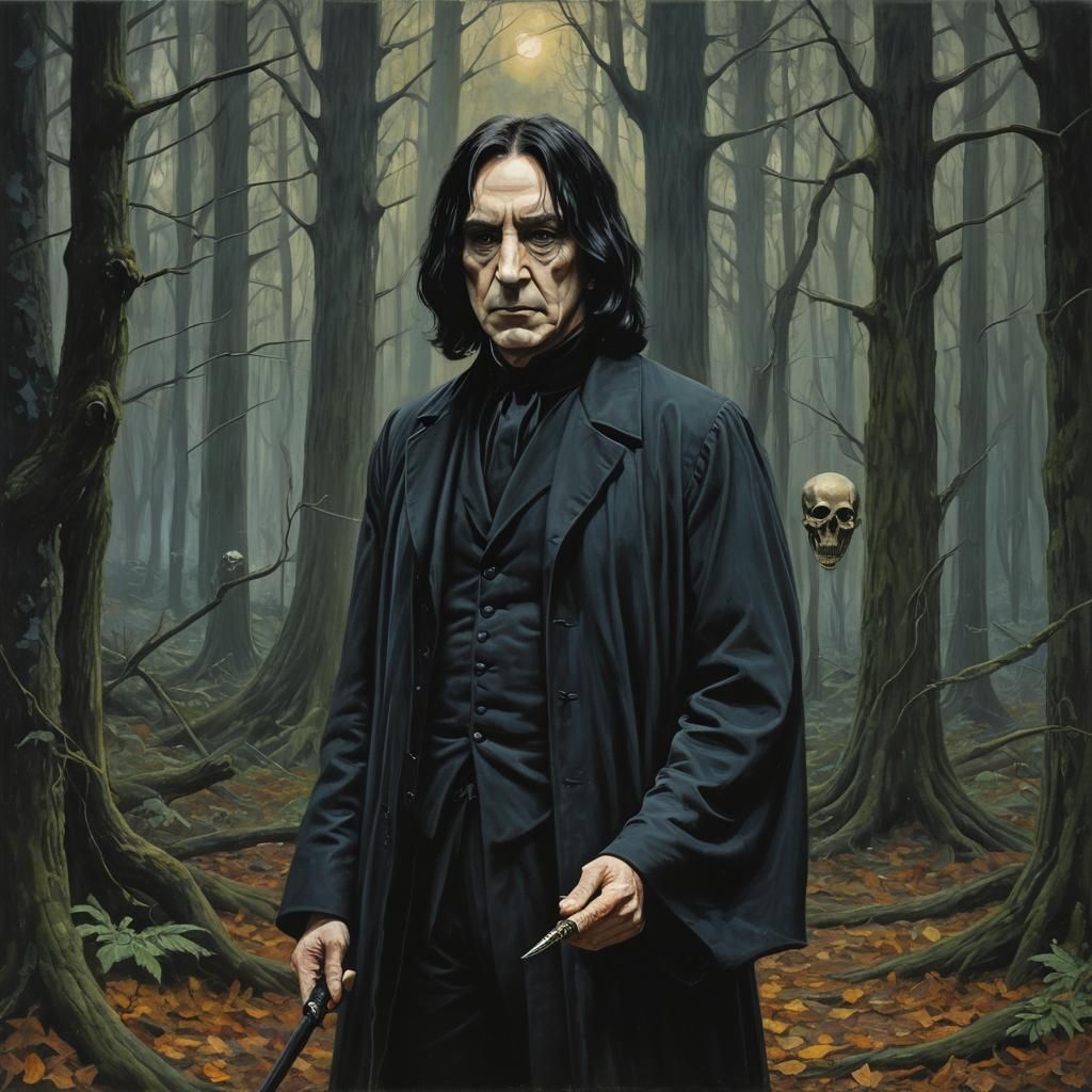 Severus Snape with Death Eater Mask, Oil Painting