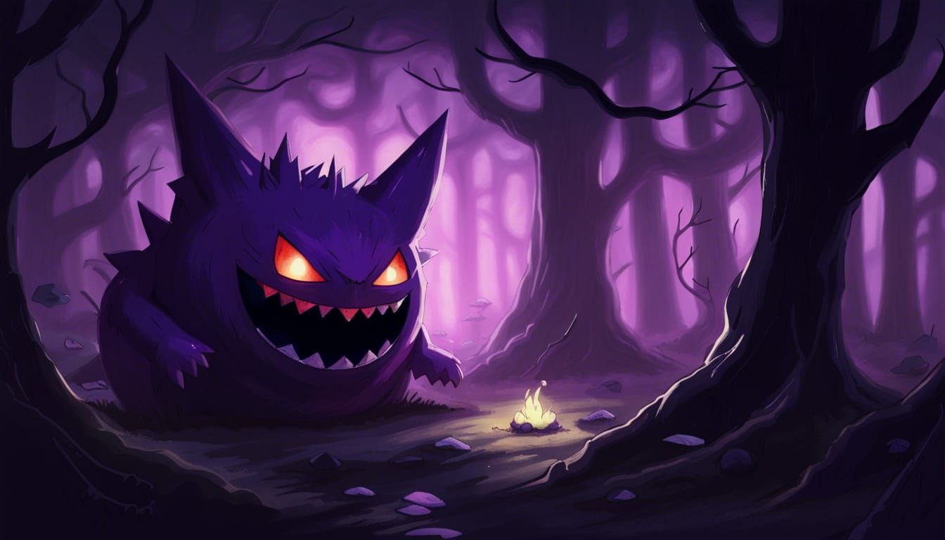 Ethereal Gothic Gengar in Dark Forest