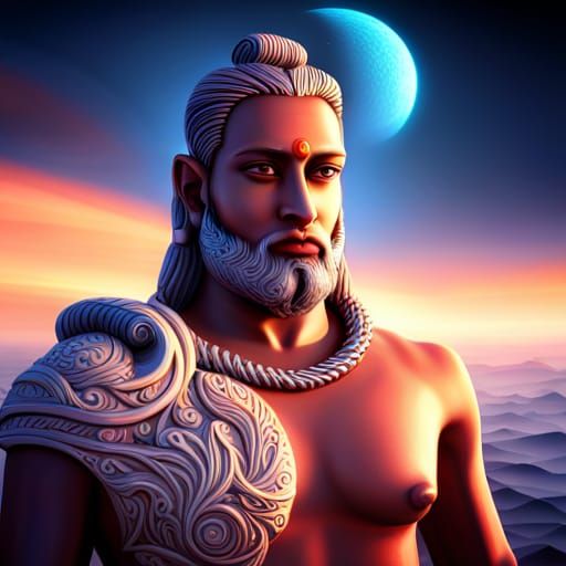 God Shiva: Regal Indo-Futurist Concept Art