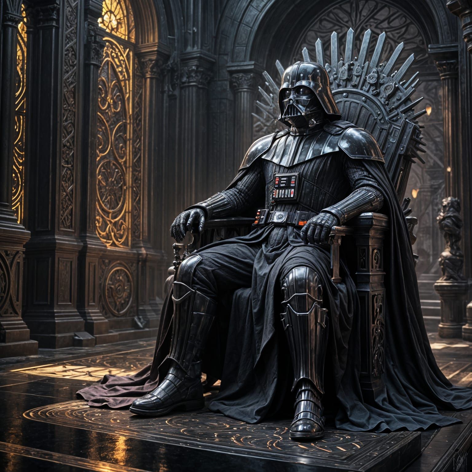 Dark Fantasy Masterpiece: Darth Vader on the Iron Throne
