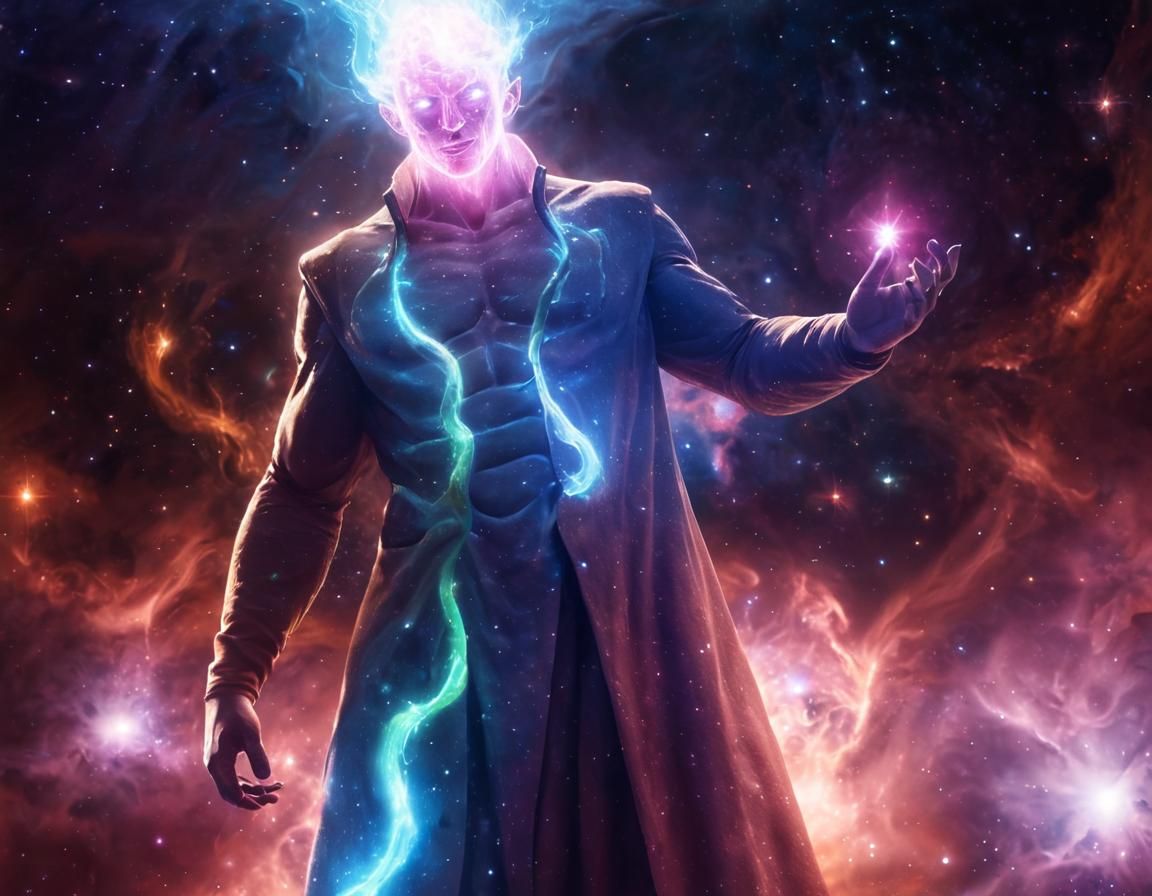 Godlike Figure Rises from Ethereal Void