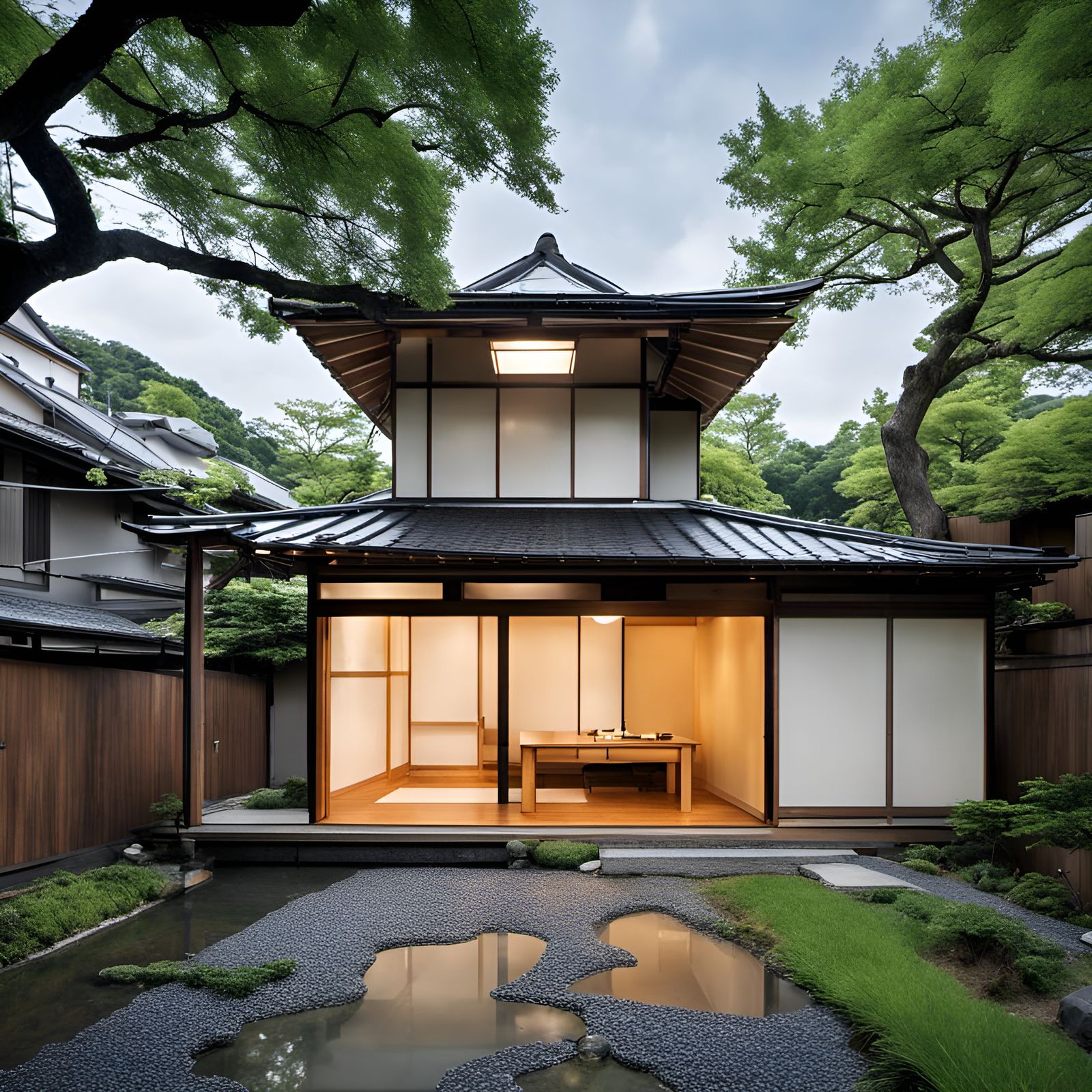 Modernized Japanese House with Rain Protection