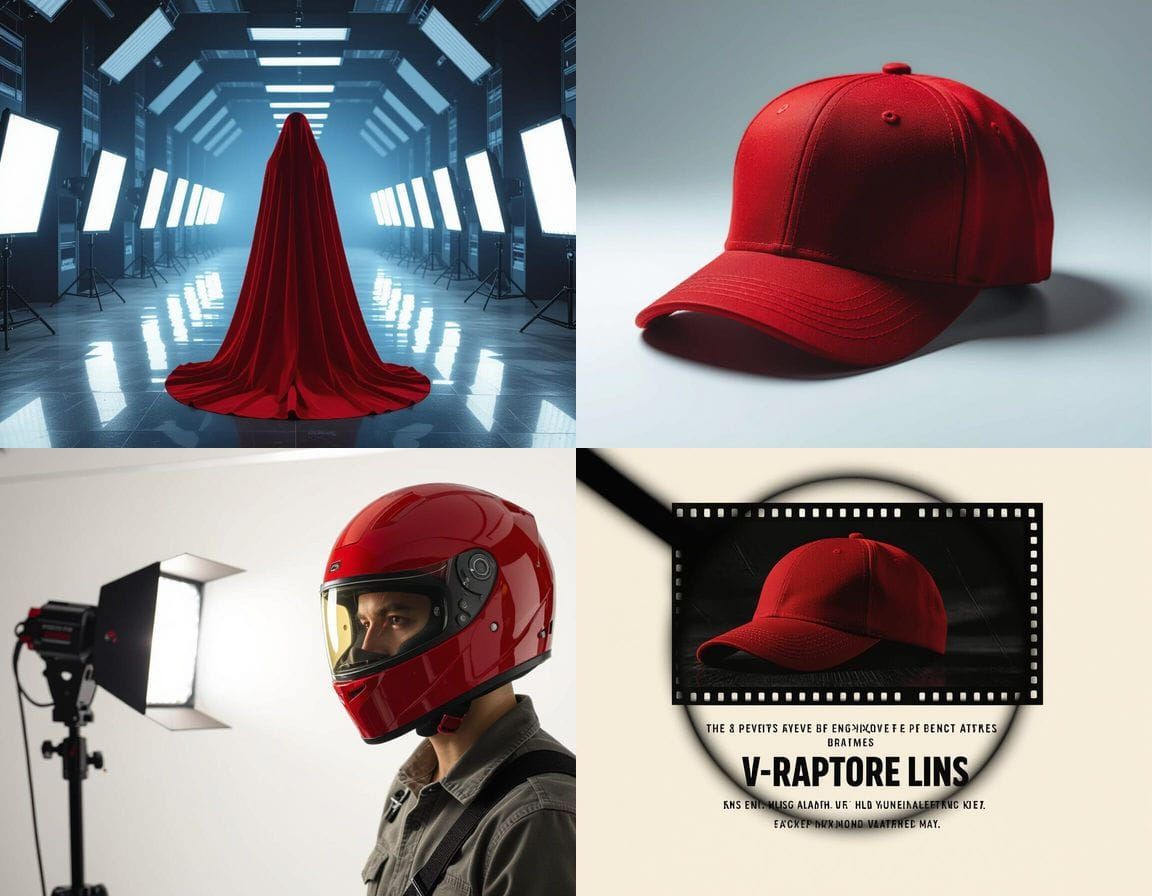 Vivid Red Cap with Dramatic Cinematic Lighting