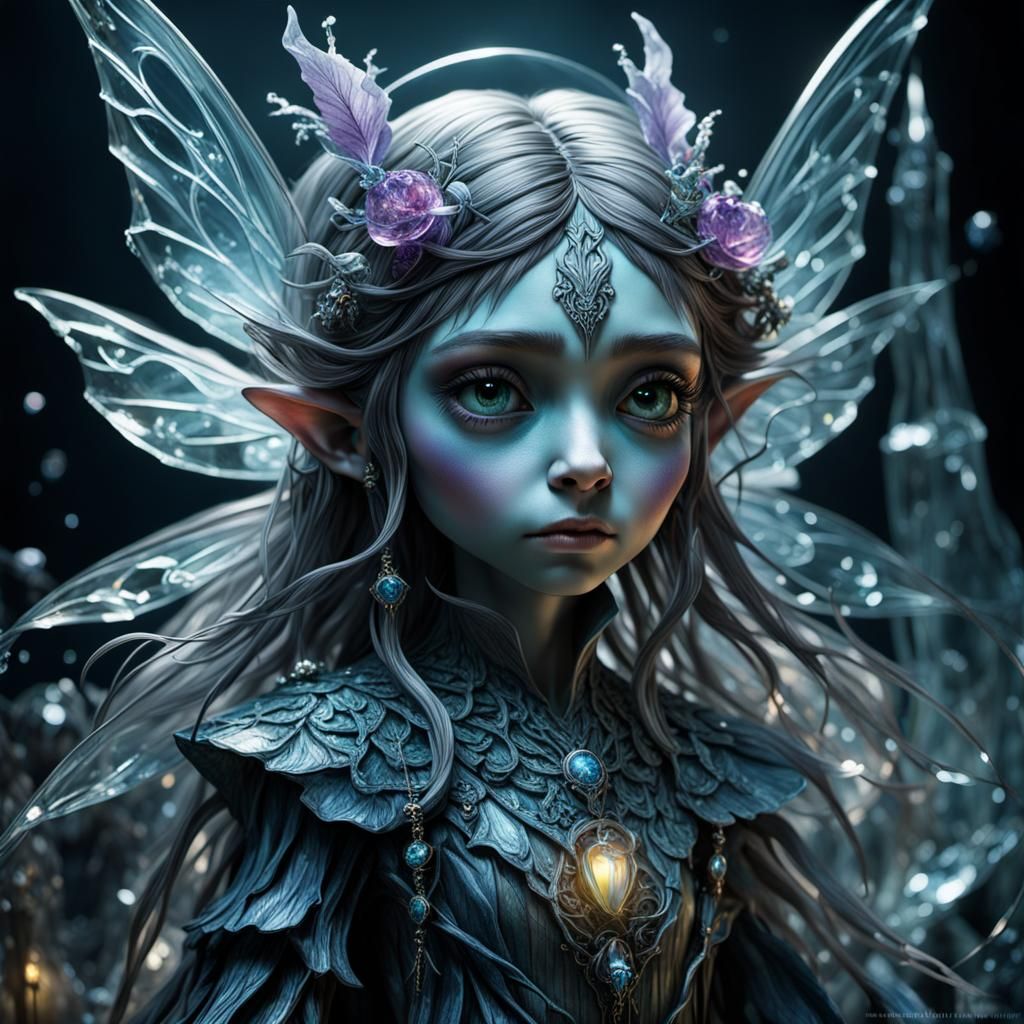 Pretty Fairy Decoding Crystal Glass, Burton and Froud Style