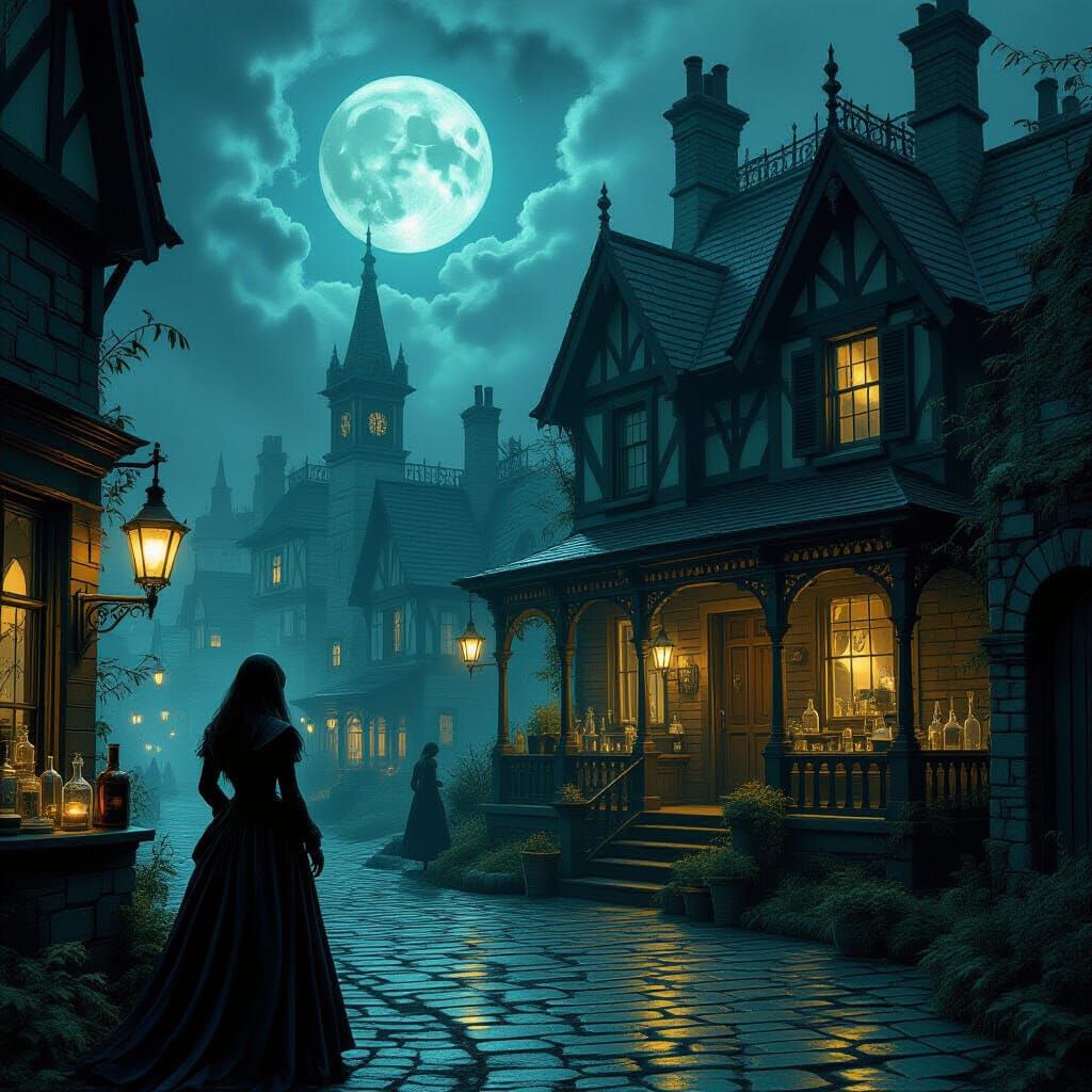 Victorian Apothecary's Eerie Glow