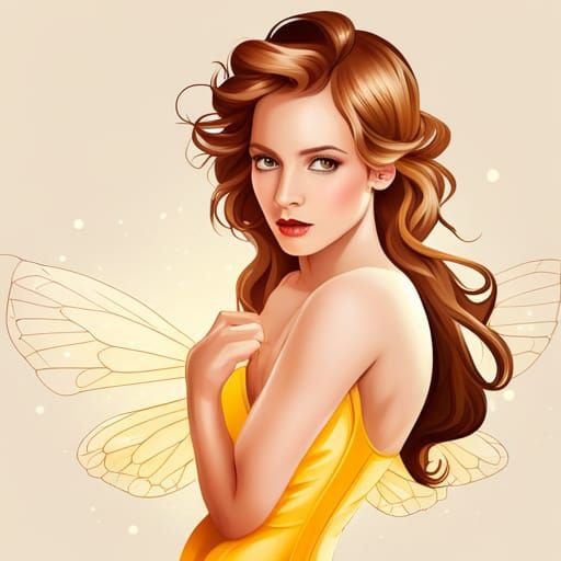 Honey Bee Fairy Vector Illustration