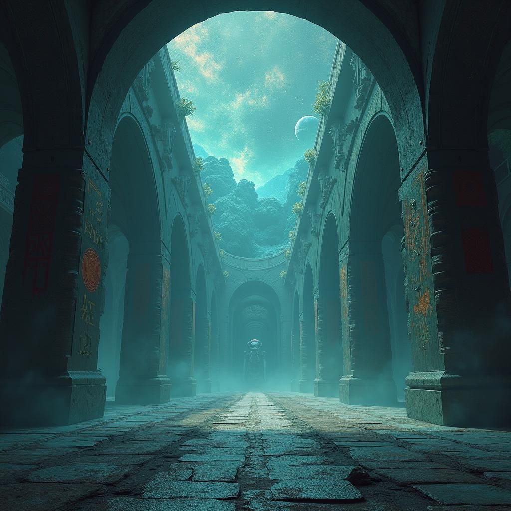 Dreamlike Realm: Futuristic Ancient Architecture in Sci-Fi S...