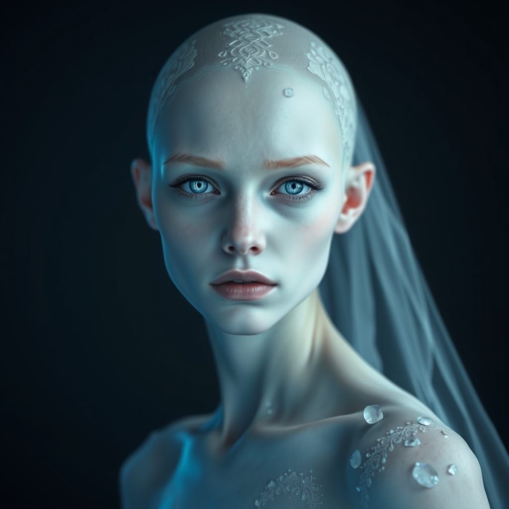 Ethereal Goddess in Frozen Splendor