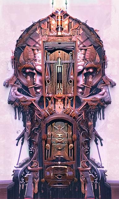Sinister Steampunk Door with Human Face