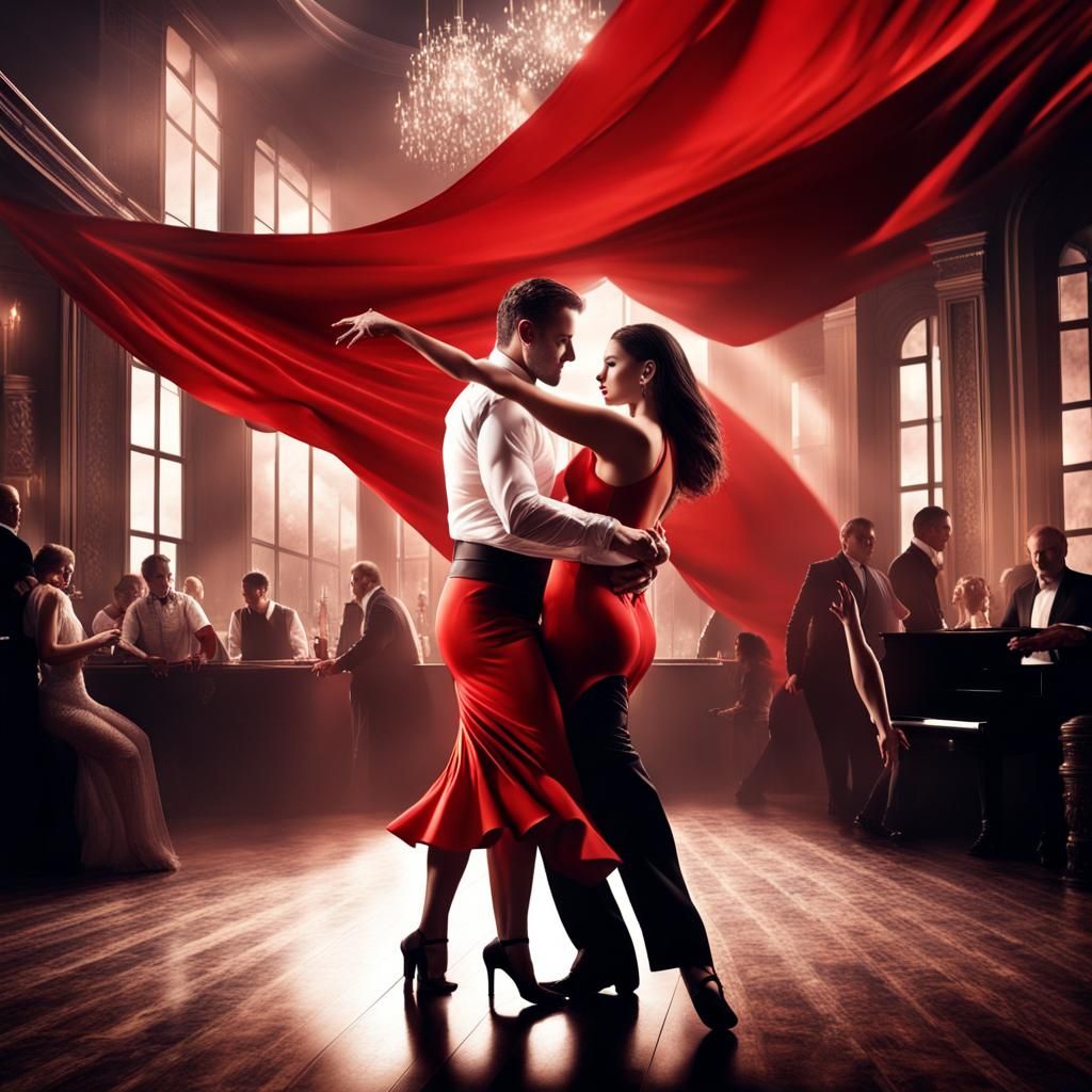 Passionate Tango Dance in Dramatic Lighting