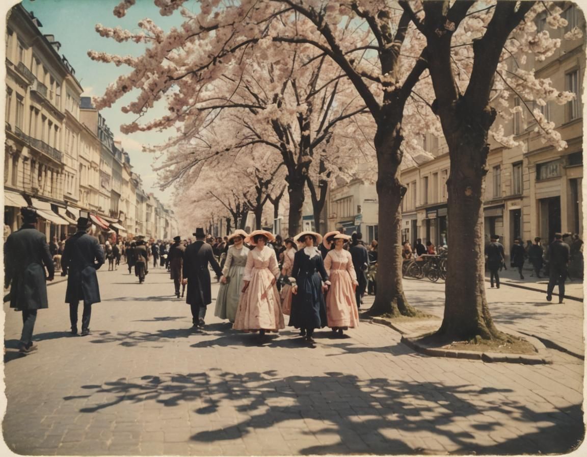 Early 19th Century European City Street Photo