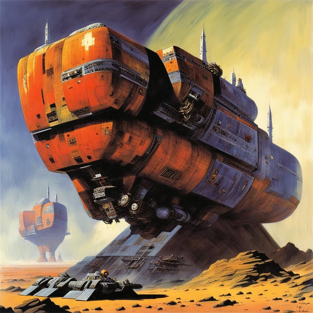 Mining Station on Alien Planet in Sci-Fi Style