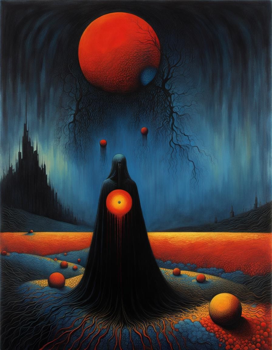 Ethereal Horror: Woman's Fierce Fearlessness in Dystopia