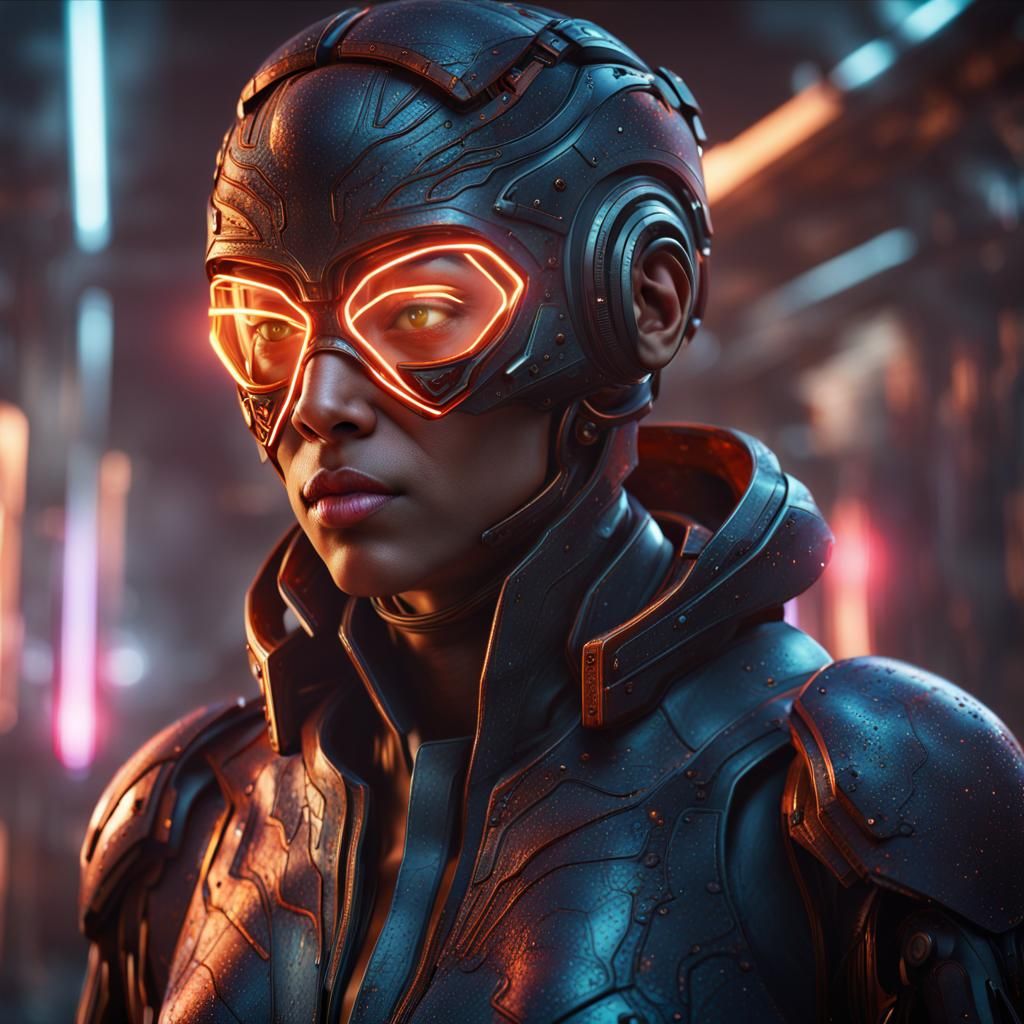 Sci-Fi Character Blinded by Light: Detailed Matte Painting