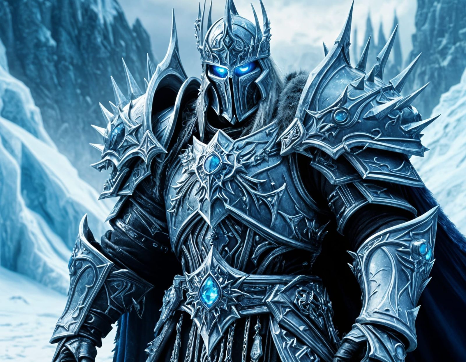 Dark Fantasy Lich King in Ice Environment