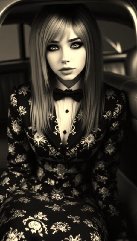 Victorian Era Woman in Vintage Coupe