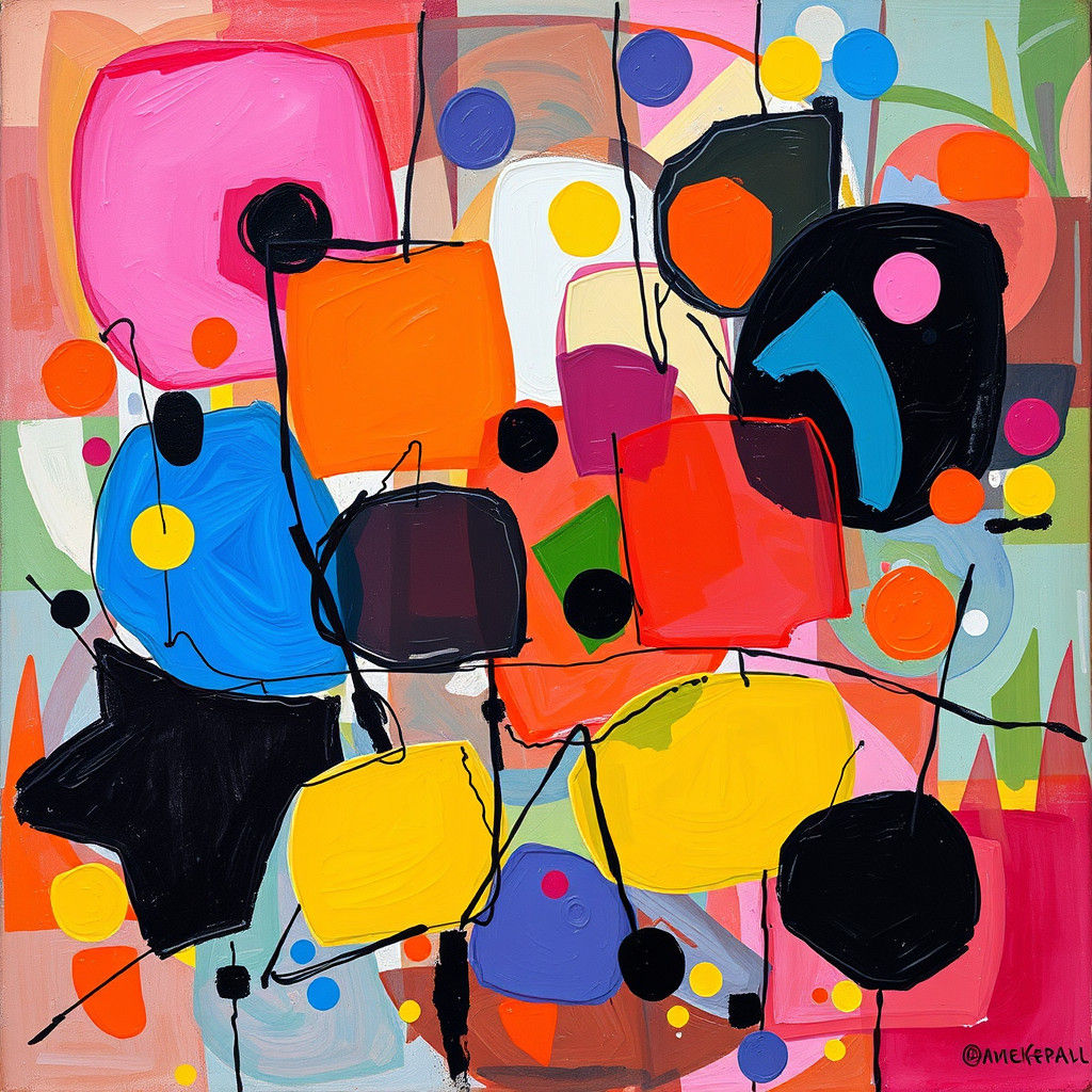 Dynamic Abstract Cubism with Kaleidoscopic Colors