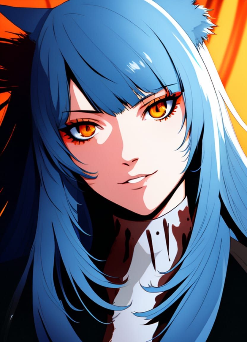 Stylized Wolf Girl Generated with Custom Models