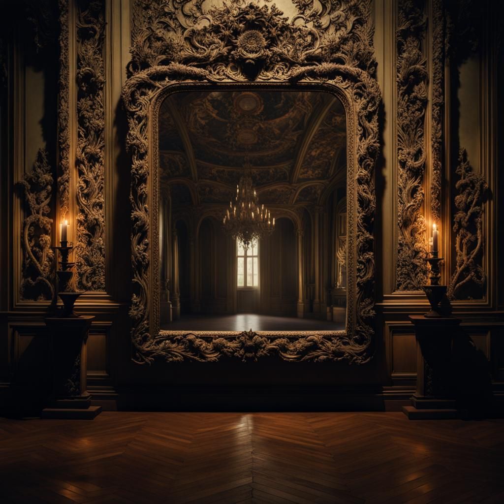 Haunting Antique Mirror Reflects Cosmic Horror