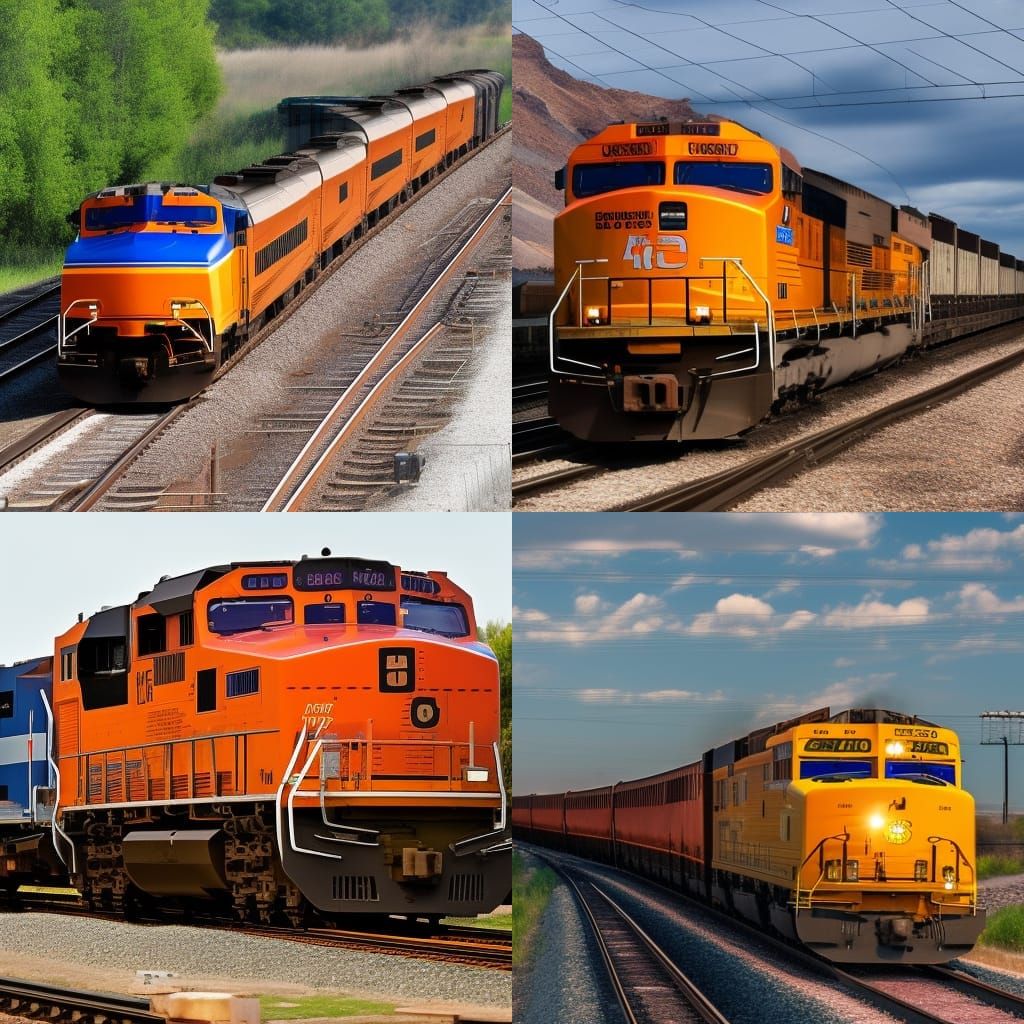 Futuristic BNSF Train in Professional Photography Style