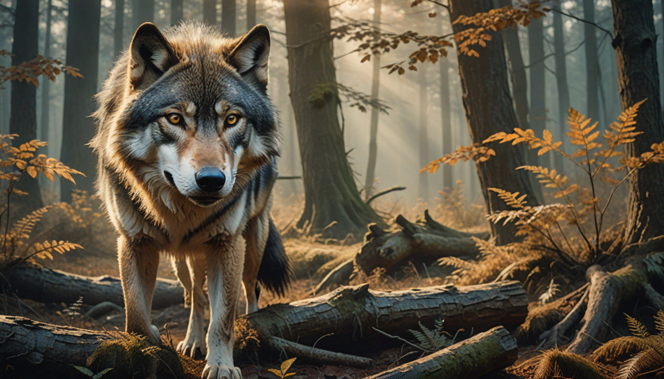 Surreal Wolf Portrait in Dutch Master Style