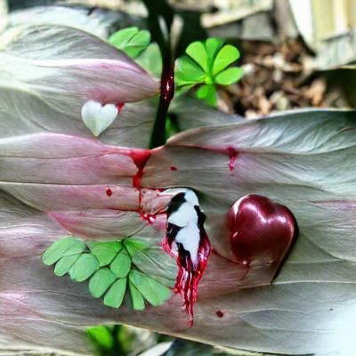 Detailed Bleeding Heart Flower Close-Up