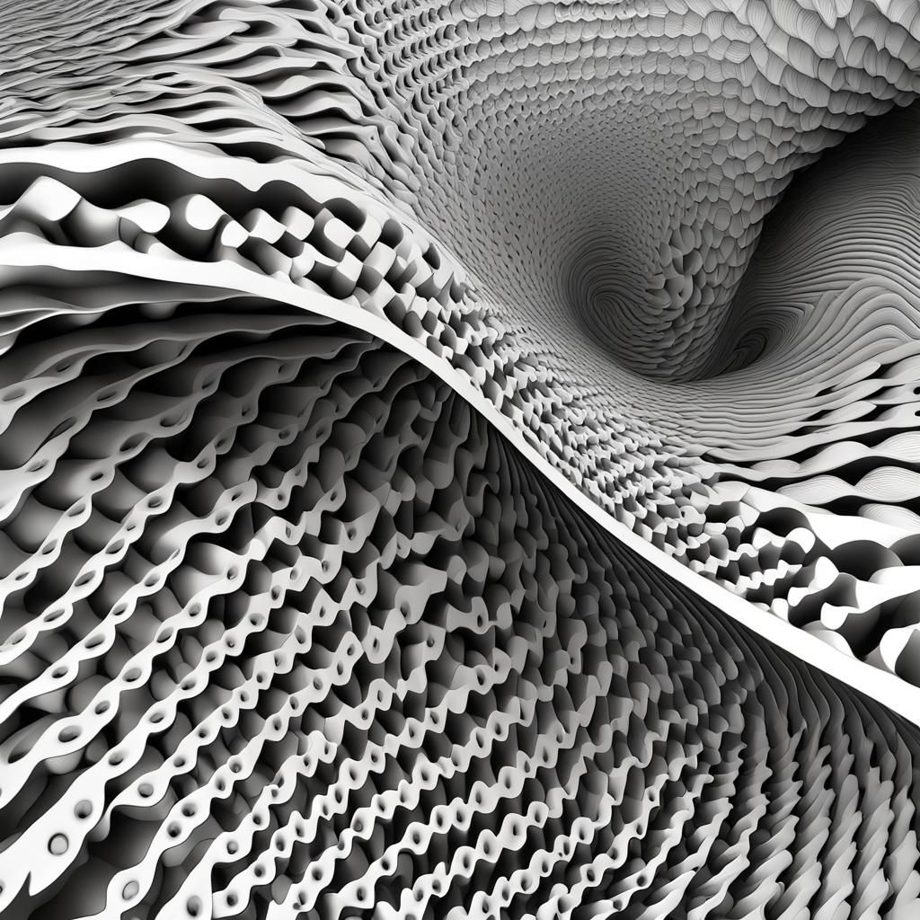 Abstract Maximalist Fractal Wave Function Art