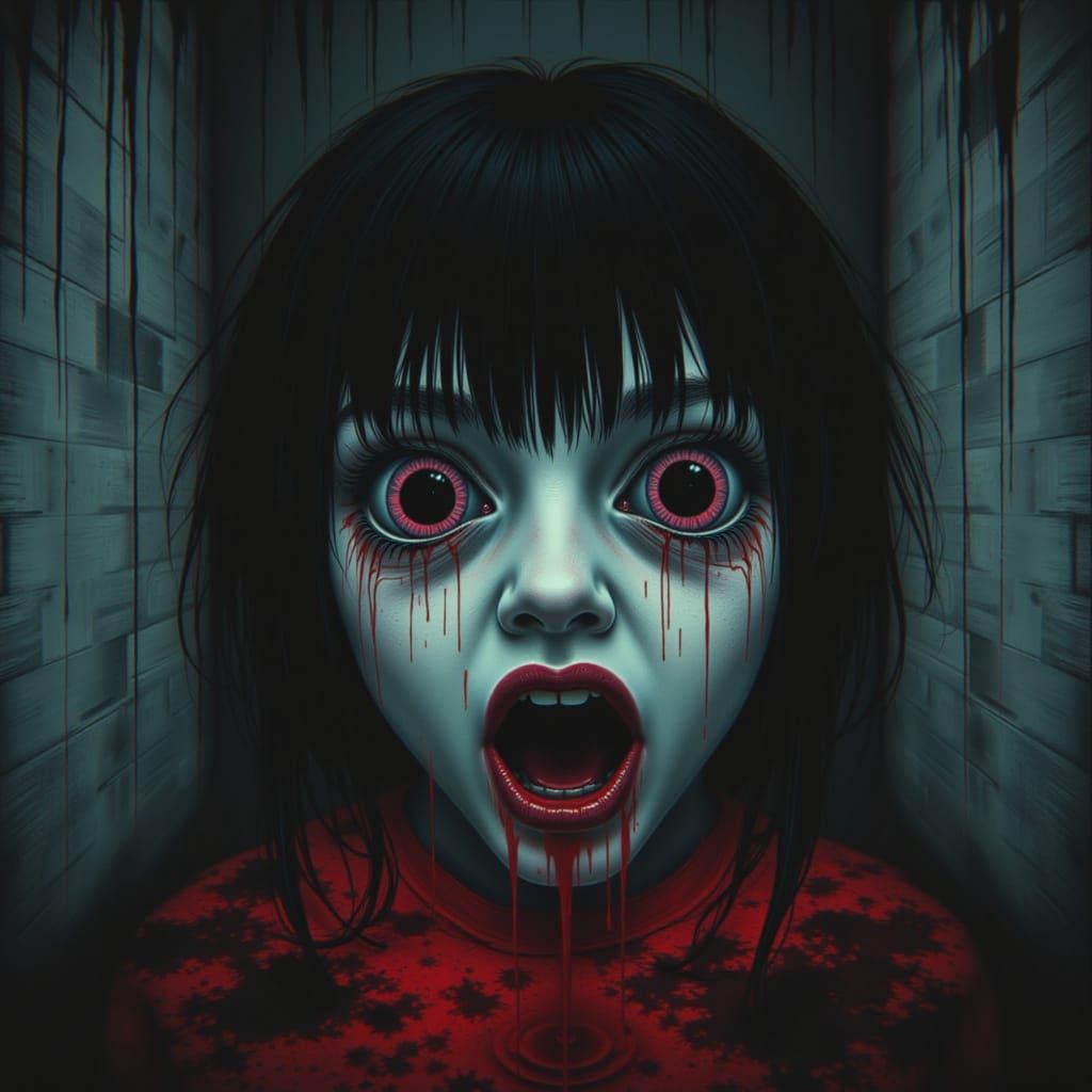 Glitched Horror: Black-Eyed Children in Analog Art