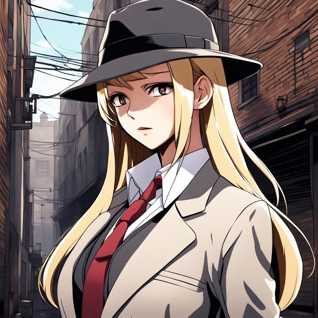Anime Style Blonde Mafia Boss in Alley