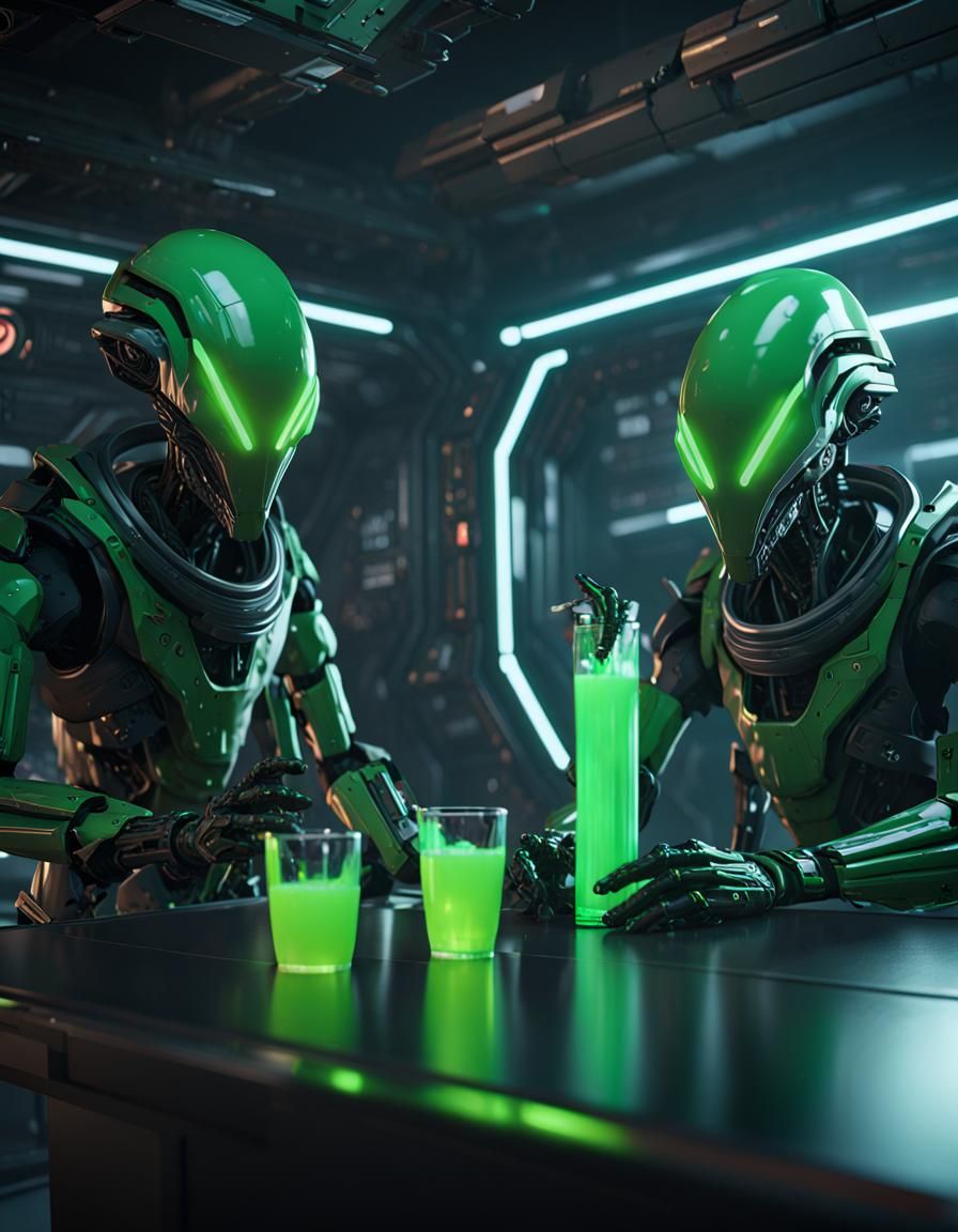 Sci-Fi Space Bar Scene in 8K Resolution