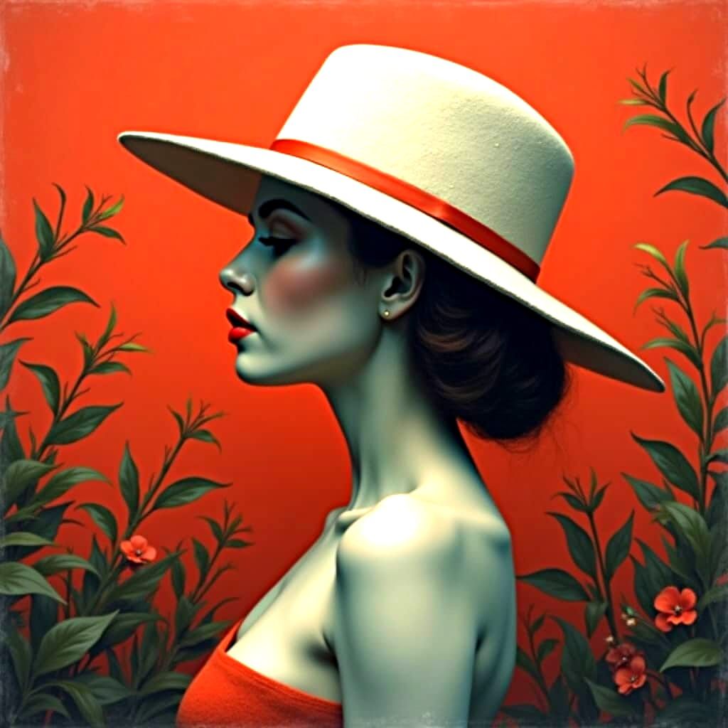 Swirling Abstract Forms in Vivid Reds