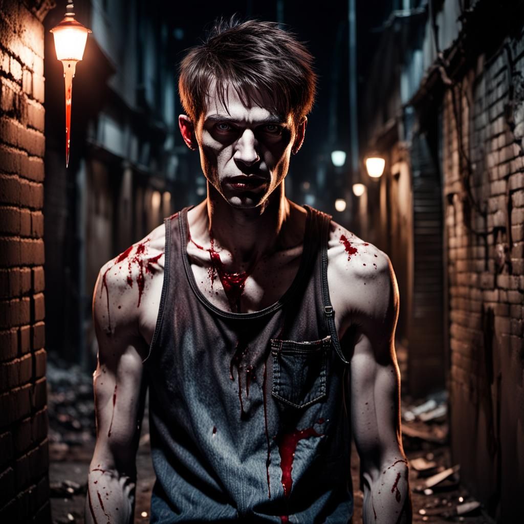 Pale Vampire Man in Dark Fantasy Portrait