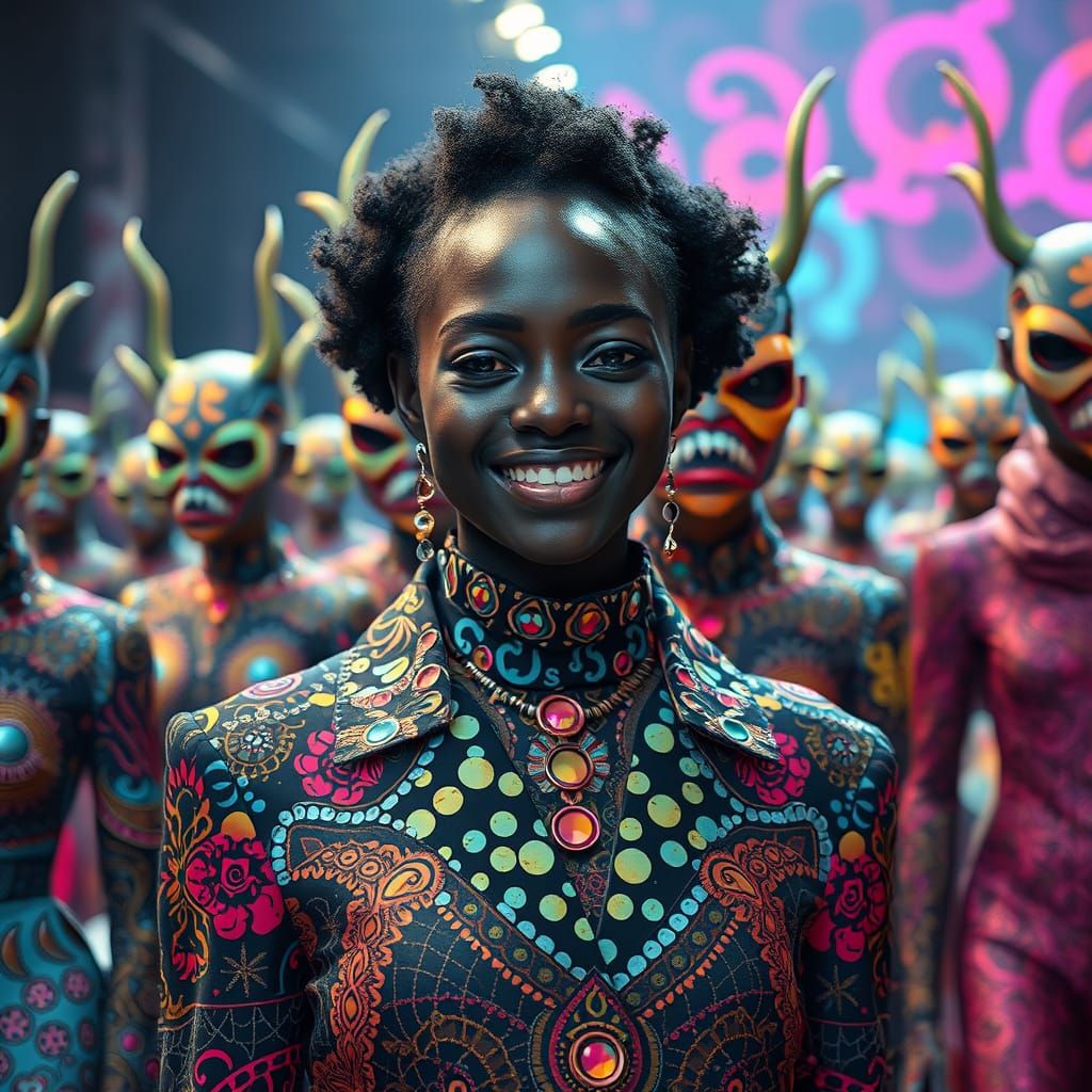 Optic Art Fashion Show with Psychedelic Elements