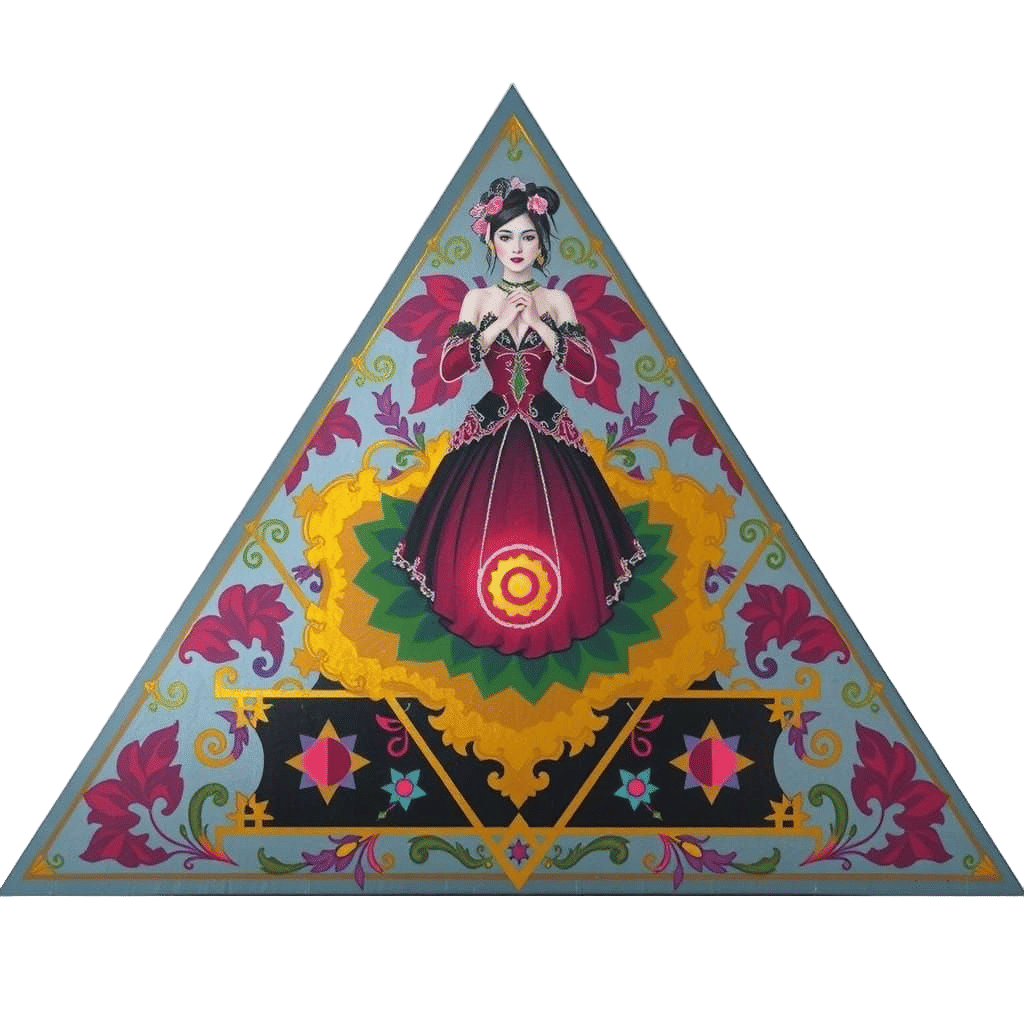 Mystical Woman in Exquisite Attire: Surreal Art