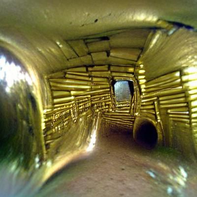 Abstract Inside View of a Brass Tunnel