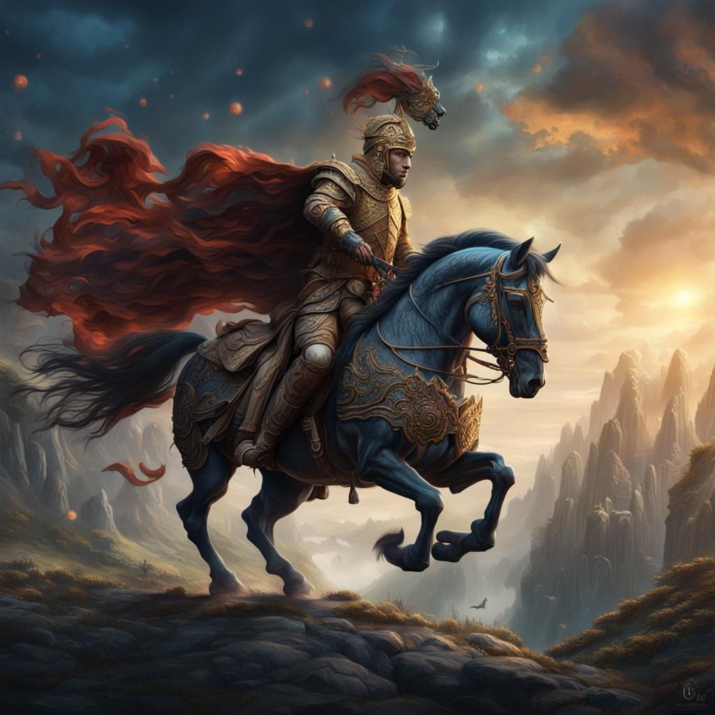 Horse-Headed Man in Mythological Matte Painting