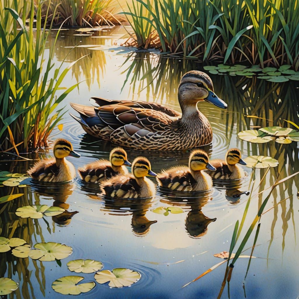 Motherly Love in Whimsical Watercolor