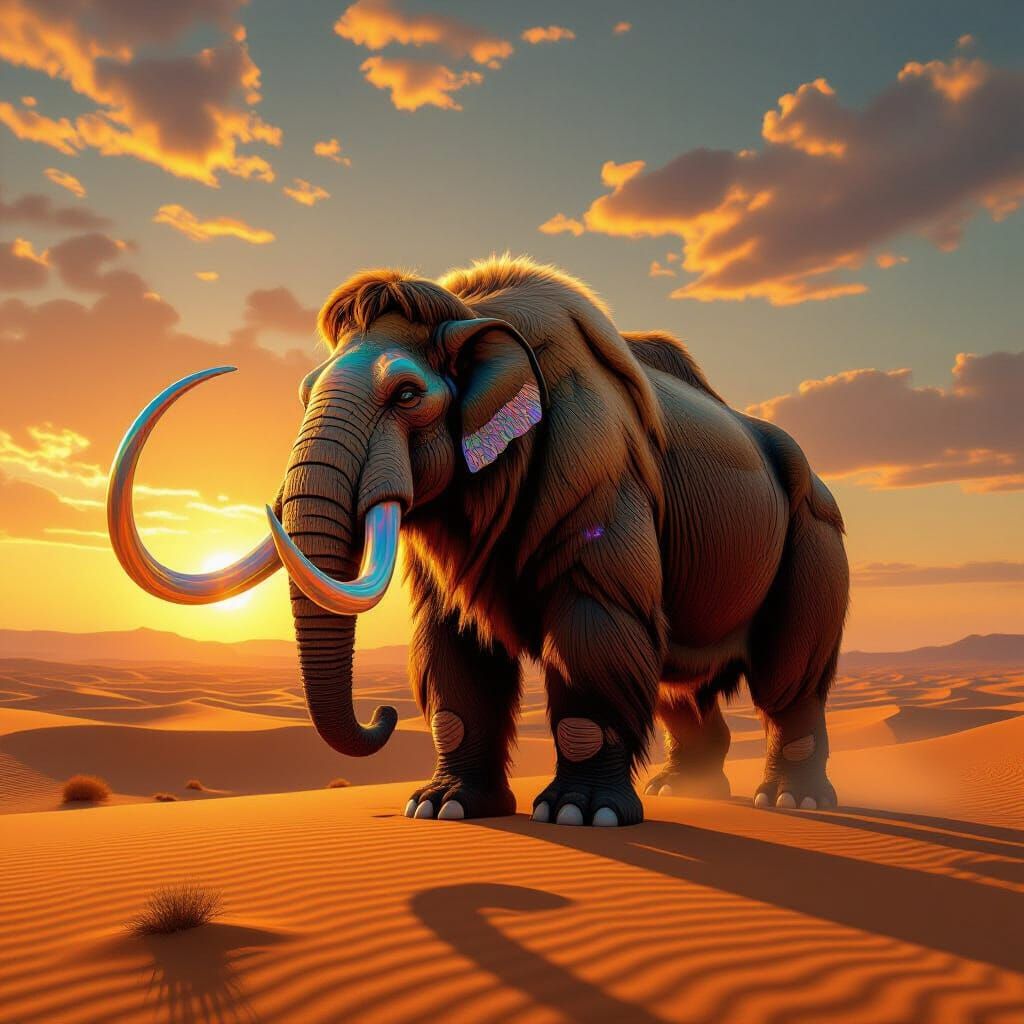 Iridescent Mammoth on Desert Planet
