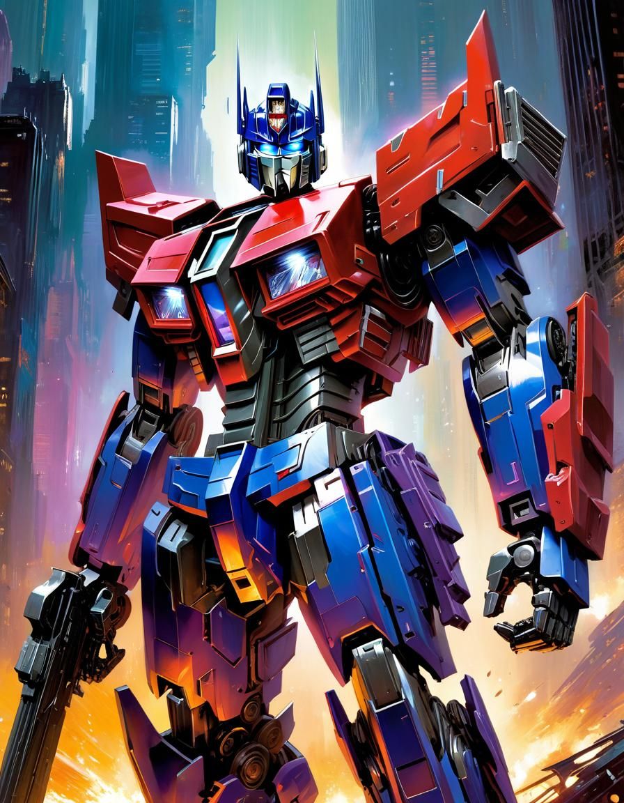 Grisly Optimus Prime Oil Painting in High Resolution