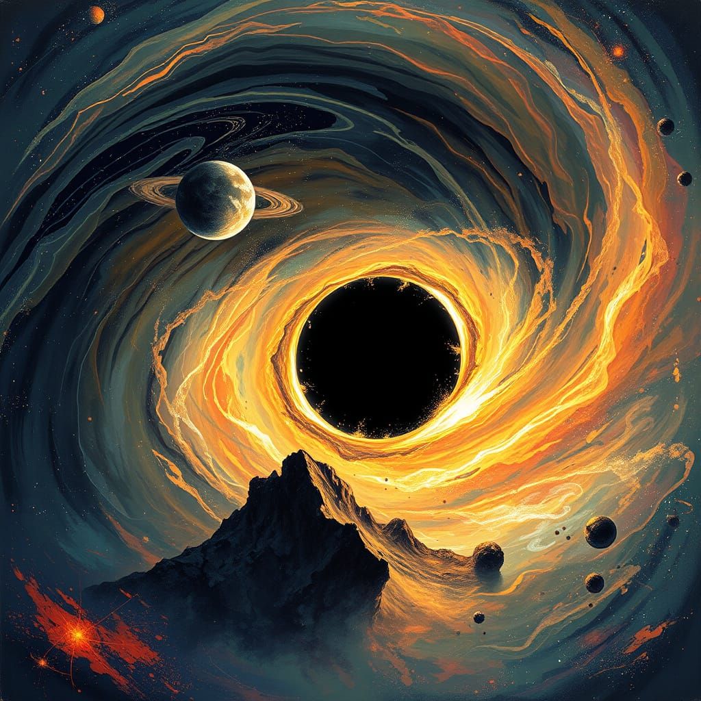 Cosmic Black Hole Swallows a Planet in Vibrant, Glowing Cosm...