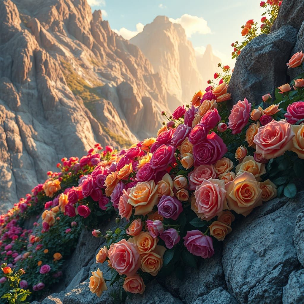 Vibrant Fantasy Roses in Hyper-Realistic Detail