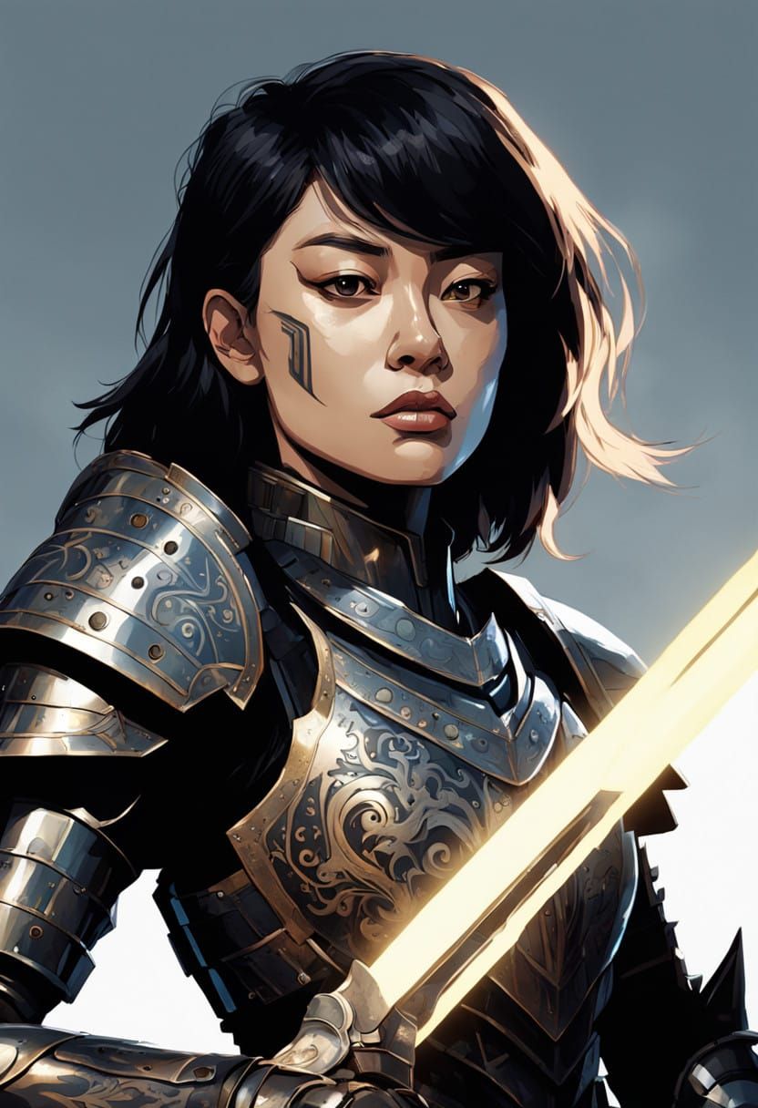 Heroic Warrior in Ornate Armor