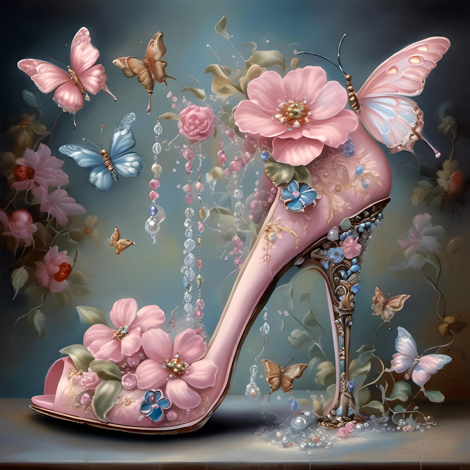 Fantastical Butterfly Stiletto in Hyperreal Style