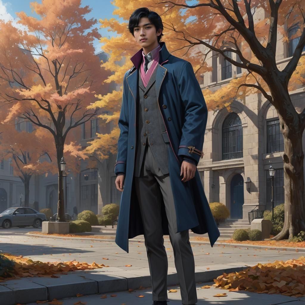 Young Wizard in Autumn, Hyperdetailed Portrait