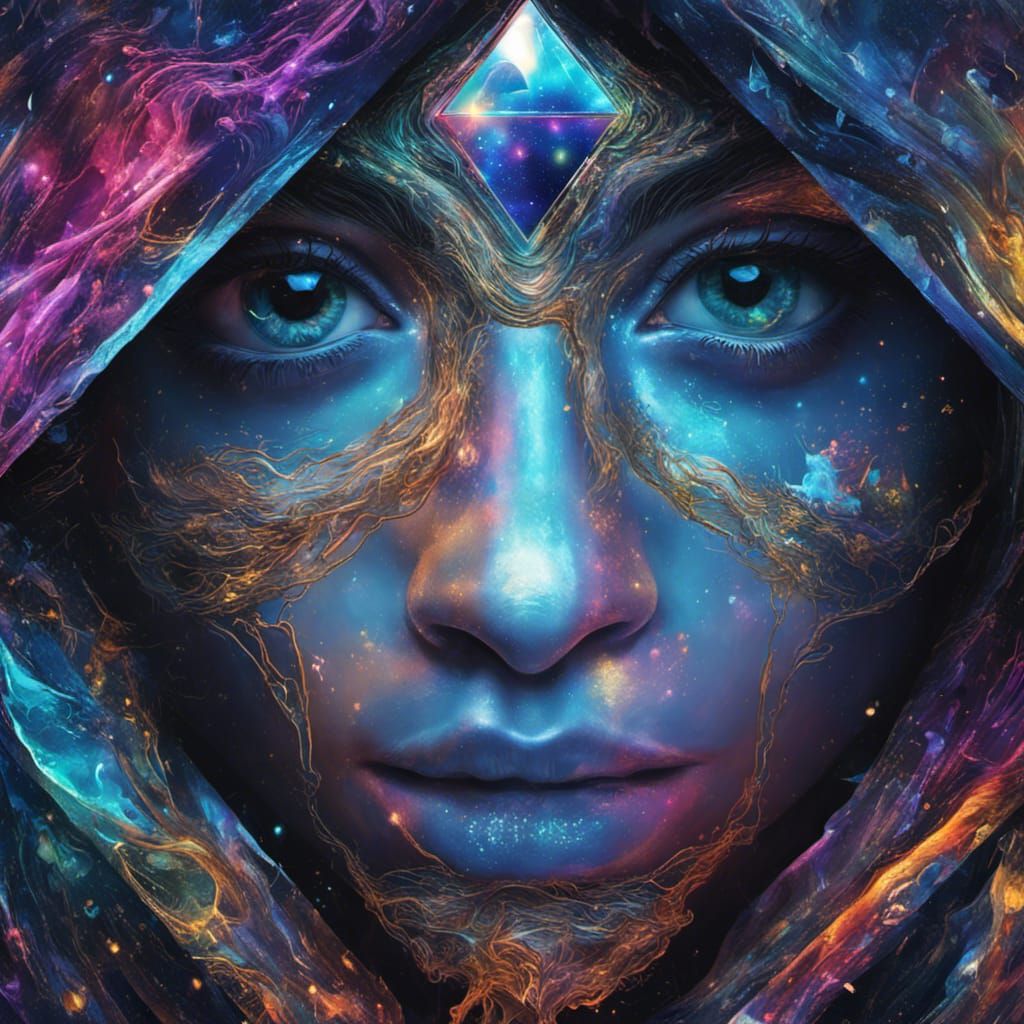 Hyperrealistic Illuminati Concept Art in Mixed Media