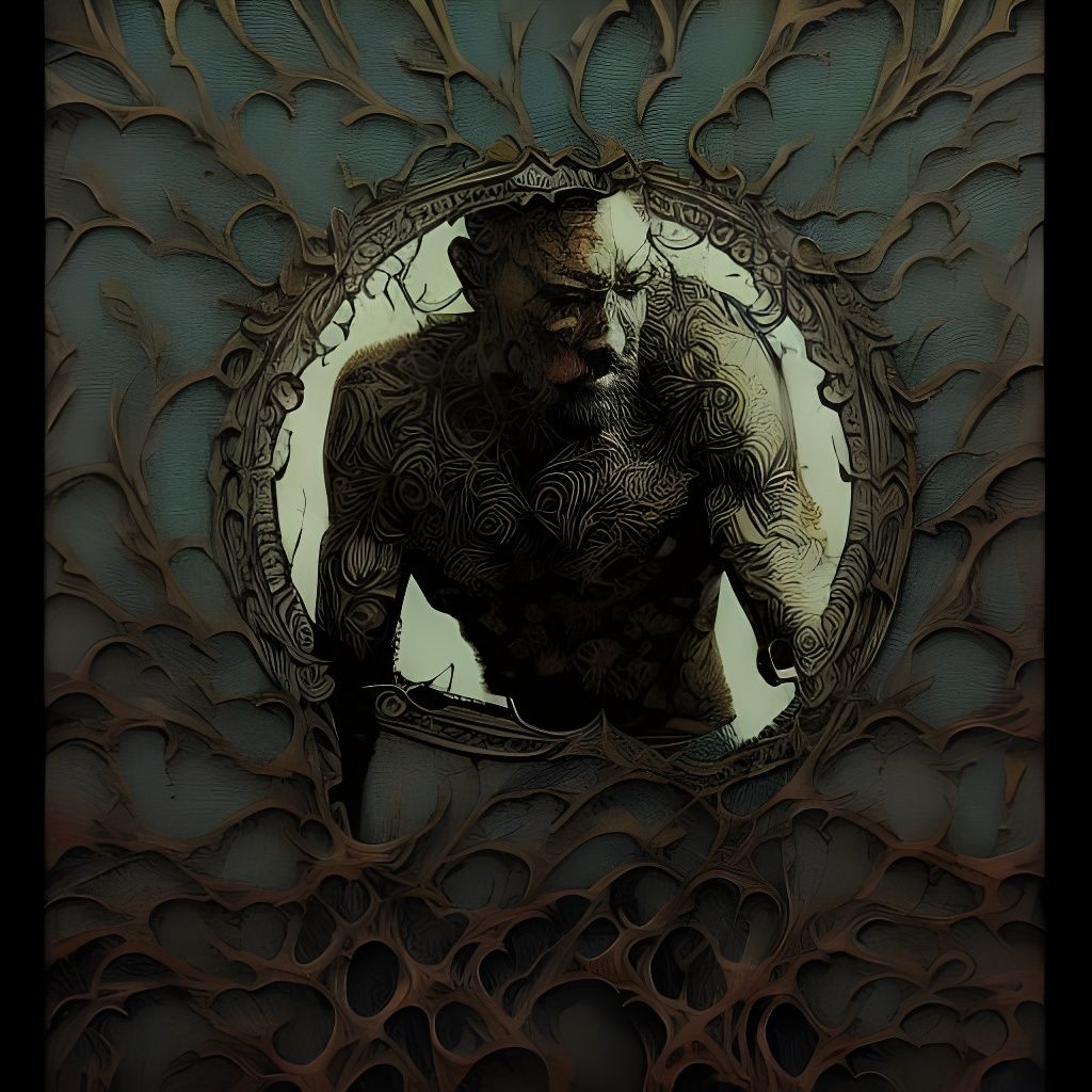 Detailed Ink Portrait in Polychromatic Splash Art Style