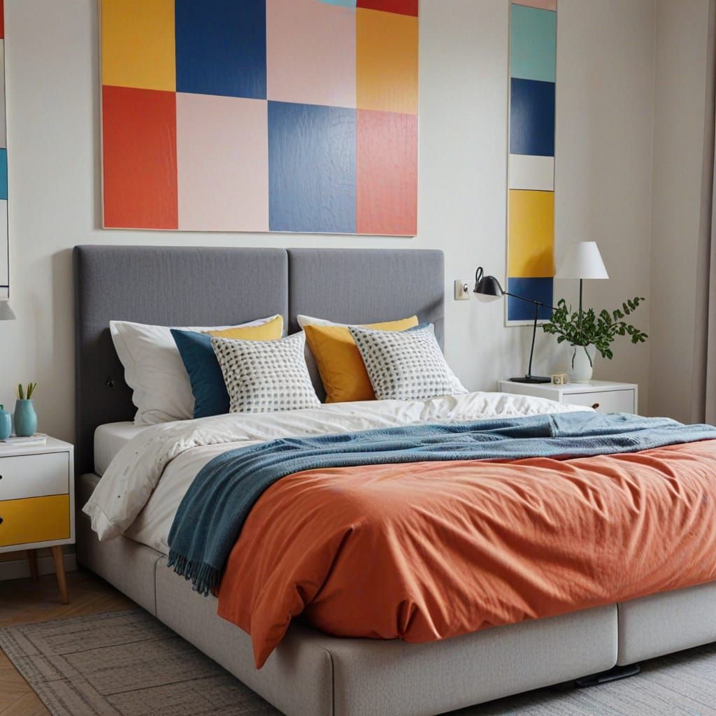 Vibrant Dutch Modern Bedroom in De Stijl Style